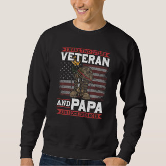 Veteran Papa Proud Soldier American Flag Sweatshirt