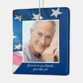 Veteran Patriotic Memorial Foto der US-Flagge Keramikornament (Links)