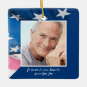 Veteran Patriotic Memorial Foto der US-Flagge Keramikornament (Vorderseite)