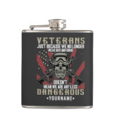 Veteran Patriotic USA Funny Humor Flachmann (Vorderseite)