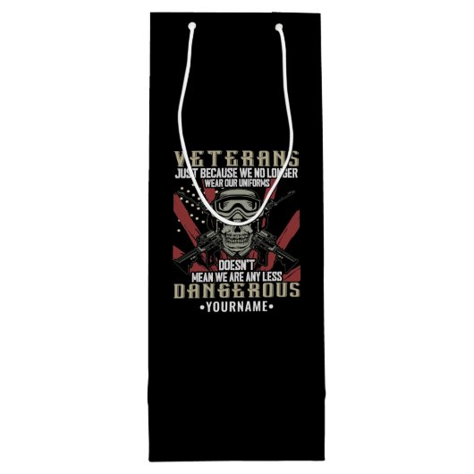 Veteran Patriotic USA Funny Humor Geschenktüte Für Weinflaschen (Rückseite)