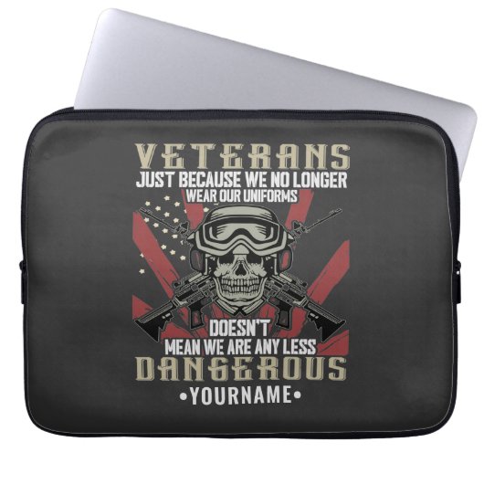 Veteran Patriotic USA Funny Spaß Laptopschutzhülle (Vorderseite)