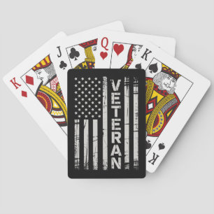 Veteran patriotische US-Armee Amerikanische Flagge Spielkarten