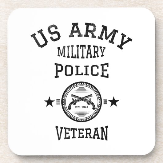 Veteran-Polizeibeamte Getränkeuntersetzer (Vorderseite)