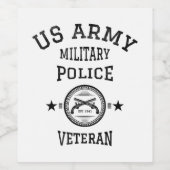 Veteran-Polizeibeamte Weinetikett (Einzelnes Label)