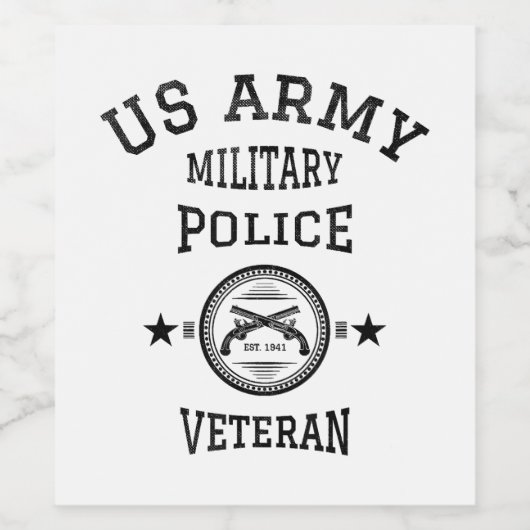 Veteran-Polizeibeamte Weinetikett (Einzelnes Label)