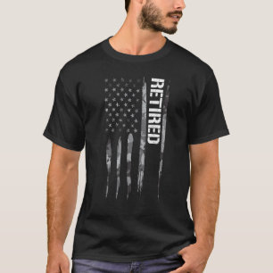 Veteran Ruhestand Amerikanische Flagge Sprüche T-Shirt