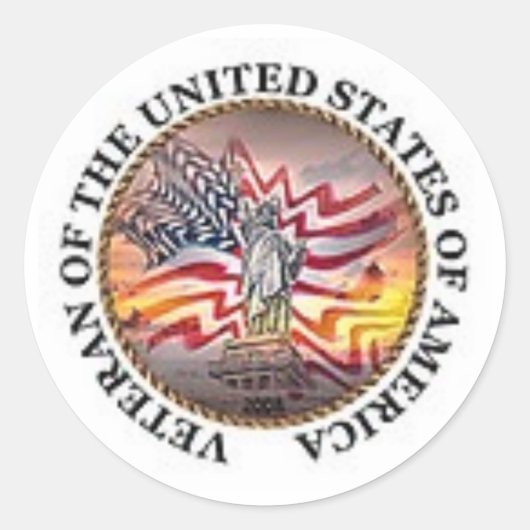 Veteran Runder Aufkleber (Vorderseite)