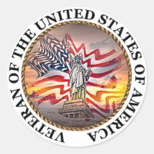 Veteran Runder Aufkleber