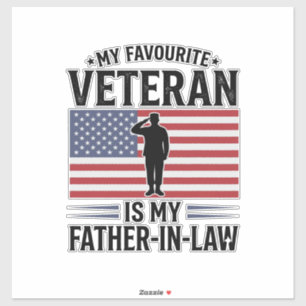 Veteran Schwiegervater Patriotisches Vintage-Zitat Aufkleber