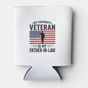 Veteran Schwiegervater Patriotisches Vintage-Zitat Dosenkühler