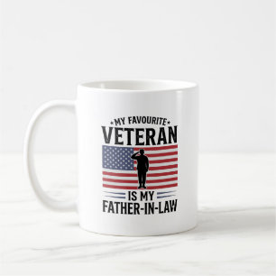 Veteran Schwiegervater Patriotisches Vintage-Zitat Kaffeetasse