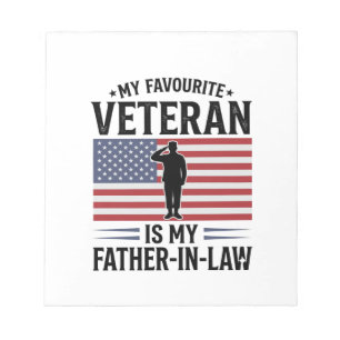 Veteran Schwiegervater Patriotisches Vintage-Zitat Notizblock