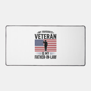 Veteran Schwiegervater Patriotisches Vintage-Zitat Schreibtischunterlage
