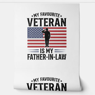 Veteran Schwiegervater Patriotisches Vintage-Zitat Tapete