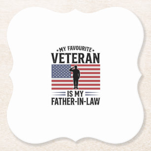 Veteran Schwiegervater Patriotisches Vintage-Zitat Untersetzer