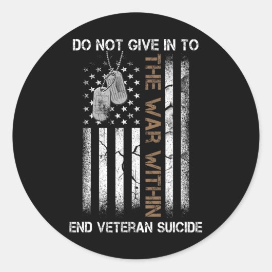 Veteran Selbstmordbewusstsein Der Krieg innerhalb  Runder Aufkleber (Vorderseite)