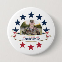 Veteran Service Foto Red White Blue Button