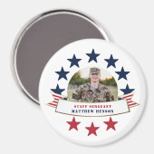 Veteran Service Foto Red White Blue Magnet (Vorderseite/Rückseite)