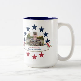 Veteran Service Foto Red White Blue Zwei-Tone-Coff Zweifarbige Tasse