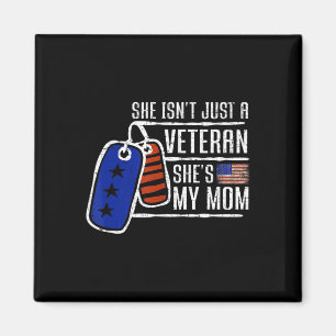 Veteran She's My Mama USA Flag Proud American Vete Magnet