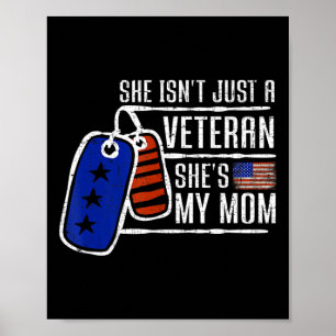Veteran She's My Mama USA Flag Proud American Vete Poster