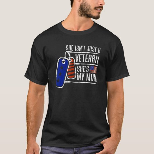 Veteran She's My Mama USA Flag Proud American Vete T-Shirt (Vorderseite)