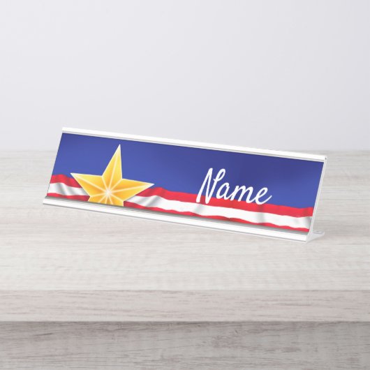 Veteran Star Schreibtischnamensplakette (Vorderseite )