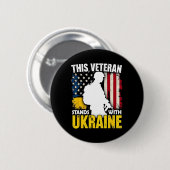 Veteran steht mit der Ukraine - Patriotische ameri Button (Vorne & Hinten)