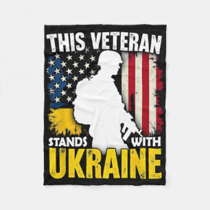 Veteran steht mit der Ukraine - Patriotische ameri Fleecedecke