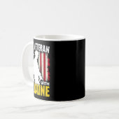 Veteran steht mit der Ukraine - Patriotische ameri Kaffeetasse (Vorderseite Links)