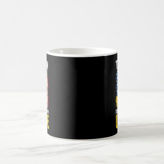 Veteran steht mit der Ukraine - Patriotische ameri Kaffeetasse (Mittel)