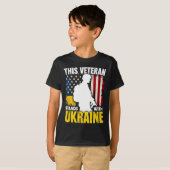 Veteran steht mit der Ukraine - Patriotische ameri T-Shirt (Vorne ganz)