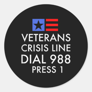Veteran Suicide Awareness - 988 Shirt - Suizid Runder Aufkleber