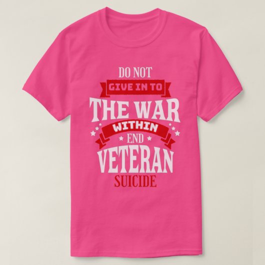 Veteran Suicide Bewusstsein 22 Militärischer Selbs T-Shirt (Design vorne)