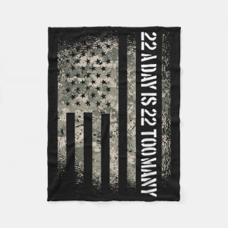 Veteran Suicide Bewusstsein USA Flagge 22 am Tag i Fleecedecke