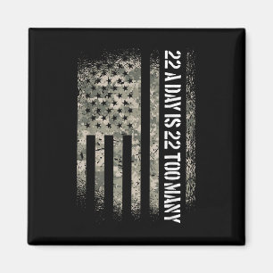 Veteran Suicide Bewusstsein USA Flagge 22 am Tag i Magnet