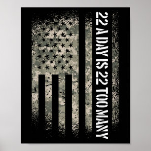 Veteran Suicide Bewusstsein USA Flagge 22 am Tag i Poster