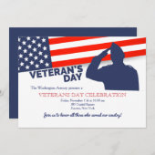Veteran-Tag Salute Einladung (Vorne/Hinten)