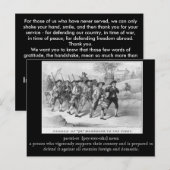 Veteran-Tageskarten Postkarte (Vorne/Hinten)