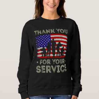 Veteran Thank You For Your Service US Flag Veteran Sweatshirt