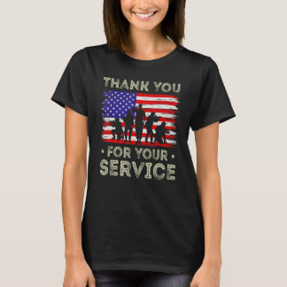 Veteran Thank You For Your Service US Flag Veteran T-Shirt