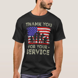 Veteran Thank You For Your Service US Flag Veteran T-Shirt