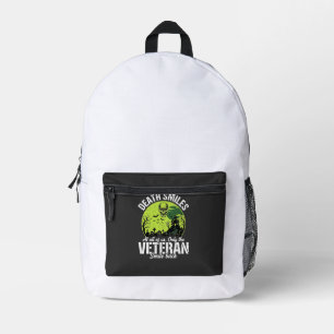 Veteran-Tod lächelt Halloween-Design_1 Bedruckter Rucksack