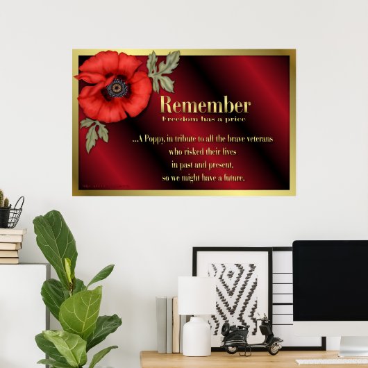Veteran Tribute with Red Mohn Poster (Heimbüro)