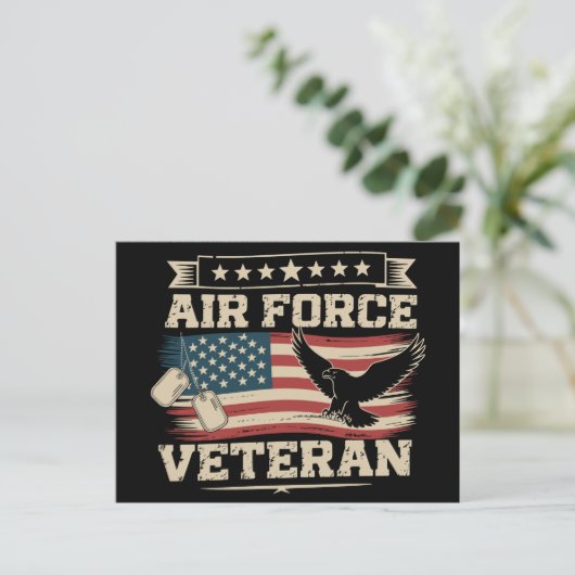 Veteran US Air Force American America Flag Postkarte (Stehend Vorderseite)