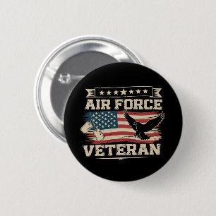 Veteran US Air Force Amerikanische Amerika-Flagge Button