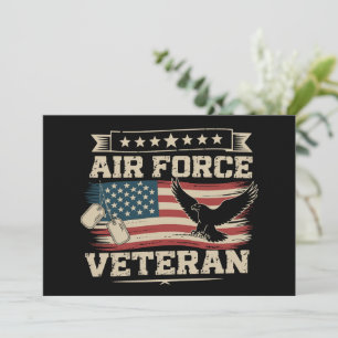 Veteran US Air Force Amerikanische Amerika-Flagge  Einladung