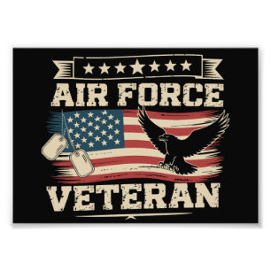 Veteran US Air Force Amerikanische Amerika-Flagge  Fotodruck