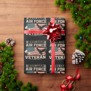 Veteran US Air Force Amerikanische Amerika-Flagge Geschenkpapier